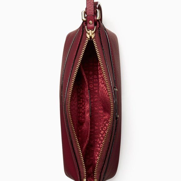 Kate Spade Set Leather Bag + Cardholder Burgundy Red NWT - Picture 3 of 6
